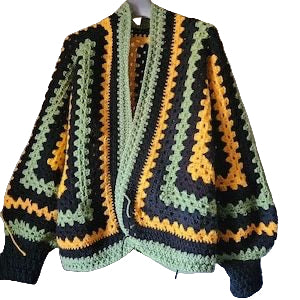 1pc Granny Hexagon Cardigan.