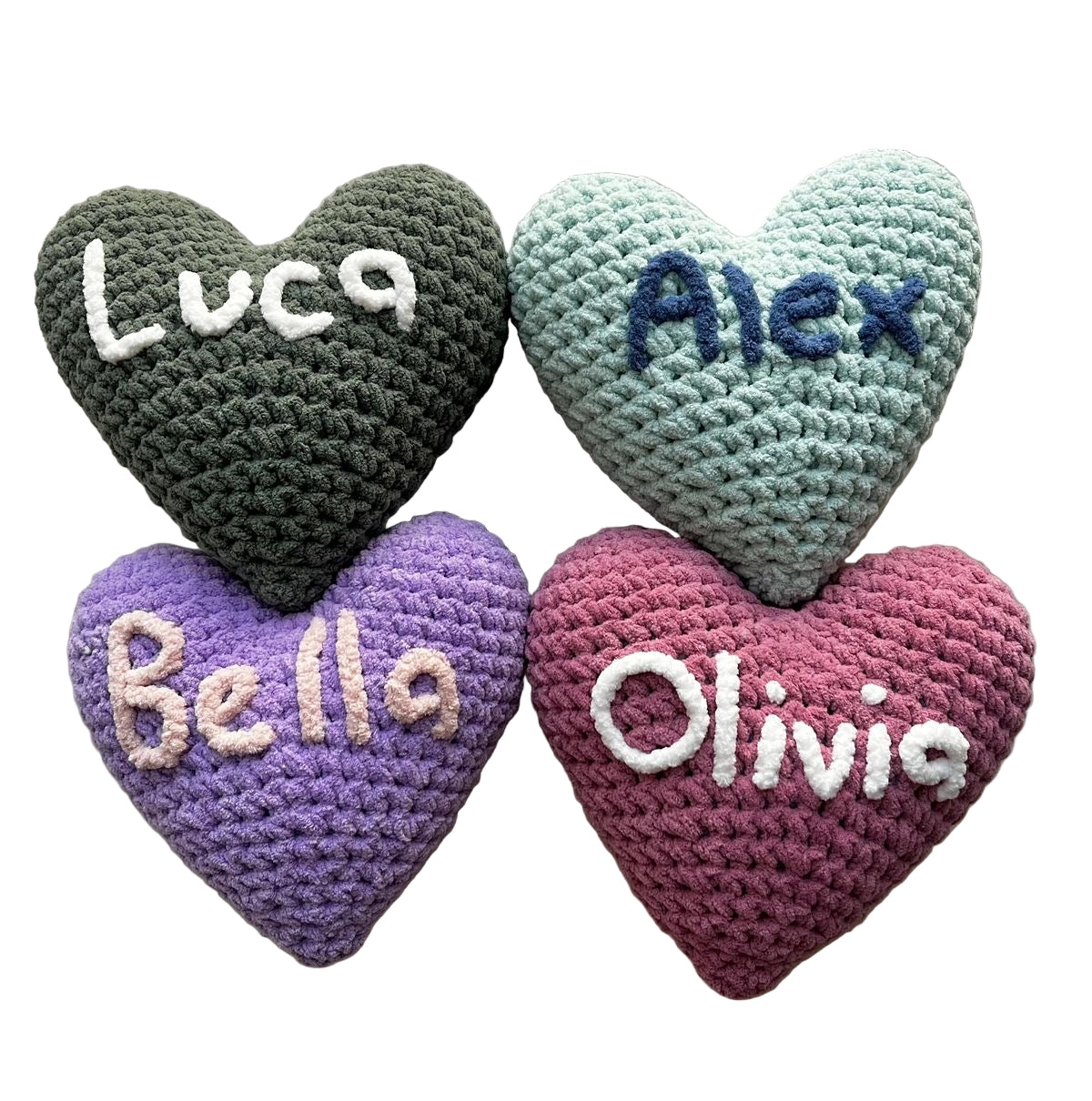 1pc Custom Crochet Heart Pillow.