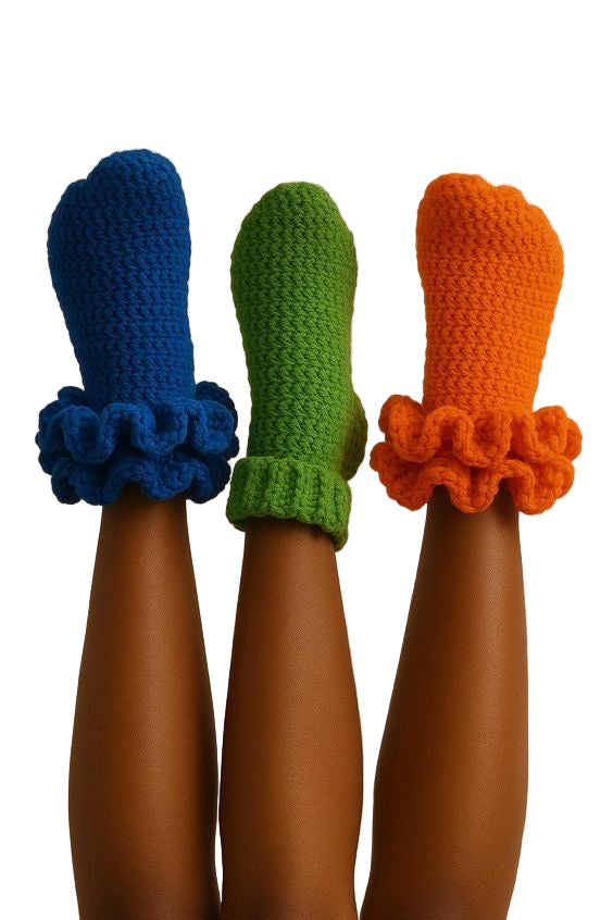 1pc Crochet Socks. (Colored Ruffles)