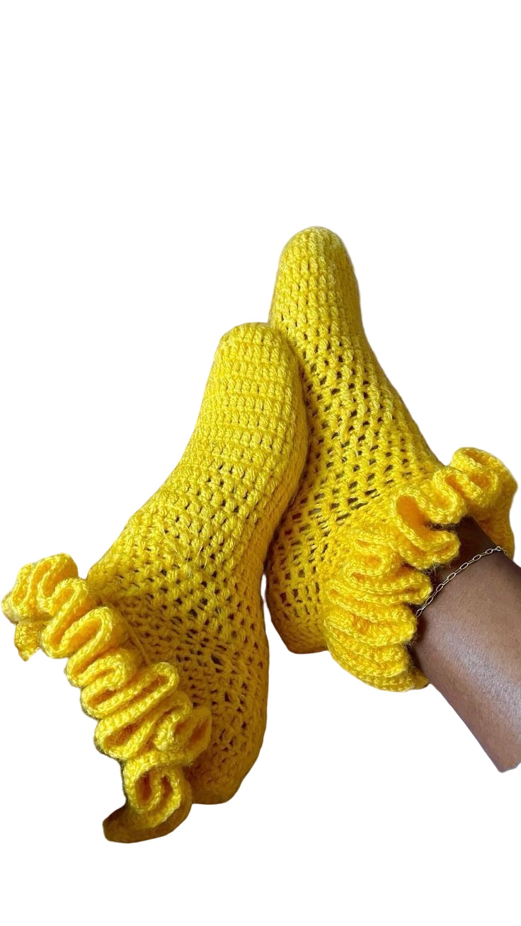 1pc Crochet Socks. (Colored Ruffles)