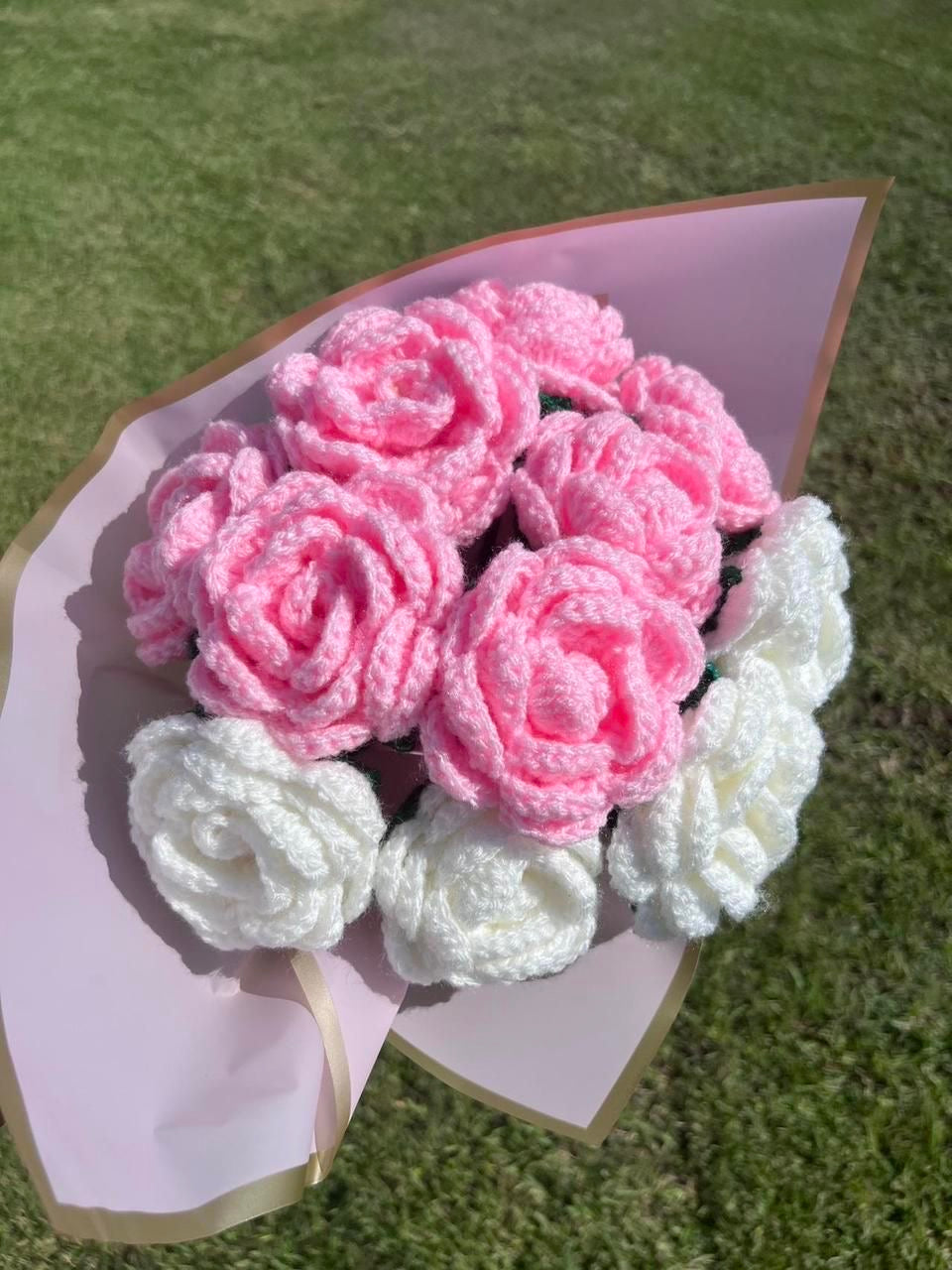 8pc Crochet Flower Bouquet.