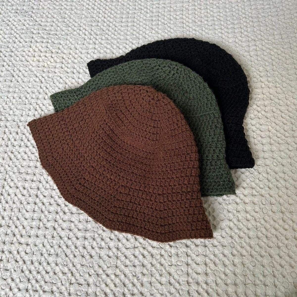 1pc Mens Crochet Bucket Hat